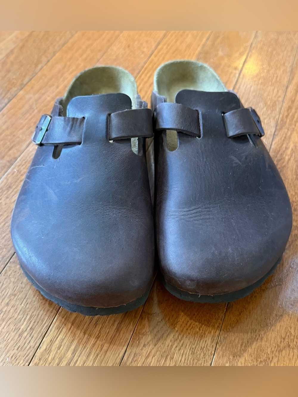 Birkenstock Boston 40 Womens 9-9.5 Oiled Leather Clogs Habana Regular Wide Shoes - Picture 4 of 10